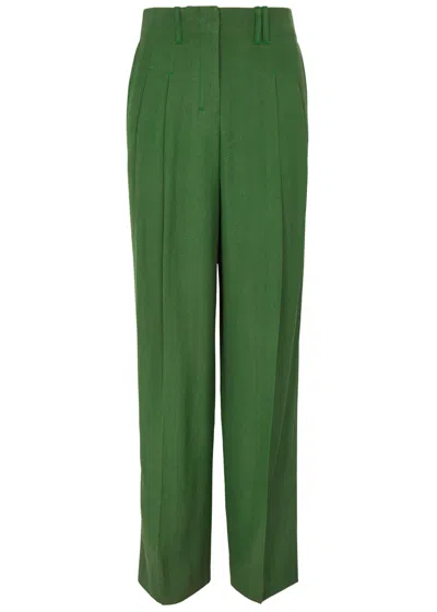 Jacquemus Le Trouseralon Titolo Straight-leg Trousers In Dark Green