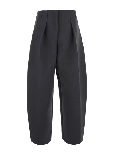 Jacquemus Le Pants Ovalo Regular-fit Trousers With Pockets In Gray