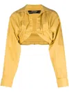 Jacquemus La Chemise Machou Yellow Bolero Shirt In Cotton Blend Woman In Gelb