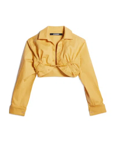 Jacquemus Le Papier Bolero Shirt In Yellow