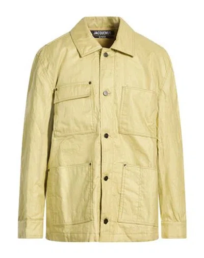 Jacquemus Le Papier Man Jacket Lime Green Size 42 Linen In Yellow