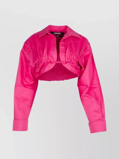 Jacquemus The Le Papier Crop Bolero In Pink