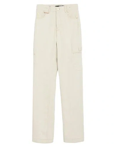 Jacquemus Le Papier Woman Jeans Cream Size 30 Organic Cotton, Recycled Cotton, Cotton In White