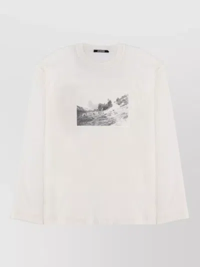 Jacquemus Le Paysan Long Sleeve Graphic T-shirt In Gray