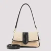 JACQUEMUS LE PETIT BAMBIMOU BAG IN IVORY RAFFIA AND BLACK LEATHER