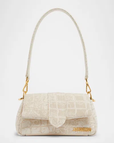 Jacquemus Le Petit Bambimou Croc-print Canvas Shoulder Bag In Beige