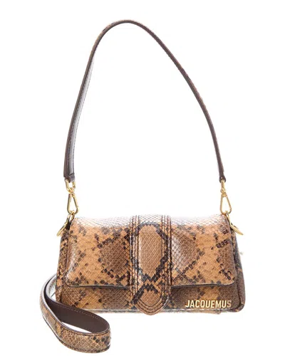 JACQUEMUS LE PETIT BAMBIMOU PYTHON-EMBOSSED LEATHER SHOULDER BAG