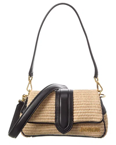 JACQUEMUS LE PETIT BAMBIMOU WOVEN & LEATHER SHOULDER BAG