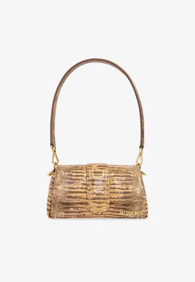 JACQUEMUS LE PETIT BAMBINO SHOULDER BAG IN PYTHON PRINT LEATHER