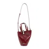 Jacquemus Trapezoidal Red Leather Handbag With Silver Detailing