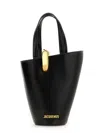 Jacquemus Le Petit Bambola Leather Top Handle Bag In Black