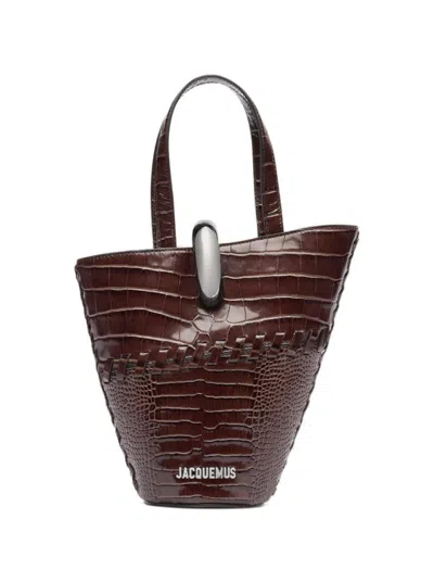 Jacquemus Le Petit Bambola Bag Midnight Brown In Black