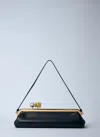 Jacquemus La Pochette Salon Black Shoulder Bag With Kiss-lock Closure And Removable Shoulder Strap In Leather  In Black