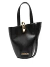 Jacquemus Le Petit Bambola Leather Bucket Bag In Black