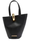 Jacquemus The Small Bambola Asymmetric Mini Bucket Bag In Black