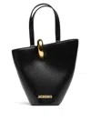Jacquemus Le Petit Bambola Leather Tote Bag In Black