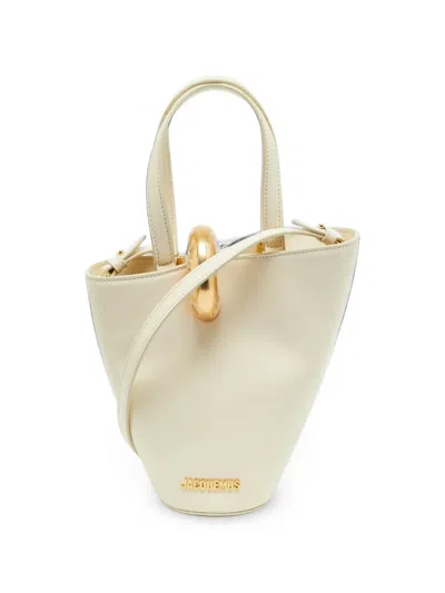 Pre-owned Jacquemus Le Petit Bambola Leather Tote Bag In Neutrals
