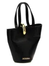 Jacquemus The Small Bambola Asymmetric Mini Bucket Bag In Black