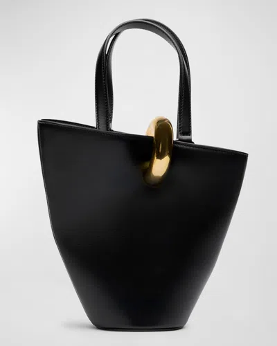 Jacquemus Le Petit Bambola Ring Leather Bucket Bag In Black