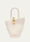 Jacquemus Structured Tote Bag With Detachable Shoulder Strap In Light Ivory