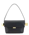 Jacquemus Le Rond Carre Leather Shoulder Bag In Black