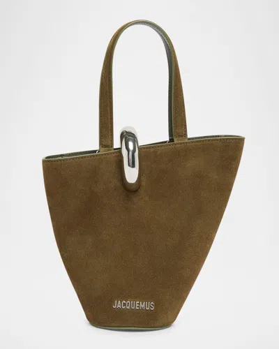 Jacquemus Le Petit Bambola Suede Shoulder Bag In Brown