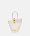 Jacquemus 'le Petit Bambola' White Handbag With Ring Hardware Detail And Logo Lettering In White