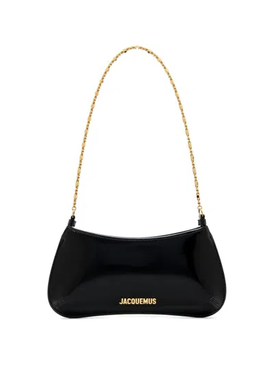 Jacquemus Le Petit Bisou Chaine Leather Shoulder Bag In Black
