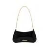 Jacquemus Ex 24hbaw00404ac18a01 Le Petit Bisou Chaine Shoulder Bags Black In Black