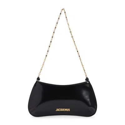Jacquemus Ex 24hbaw00404ac18a01 Le Petit Bisou Chaine Shoulder Bags Black In Purple