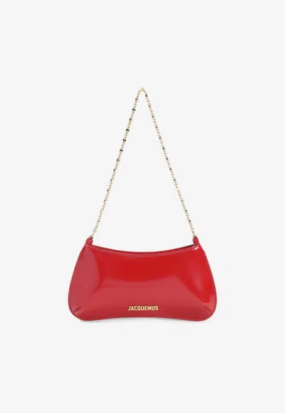 Jacquemus Le Petit Bisou Chaine Shoulder Bag In Red