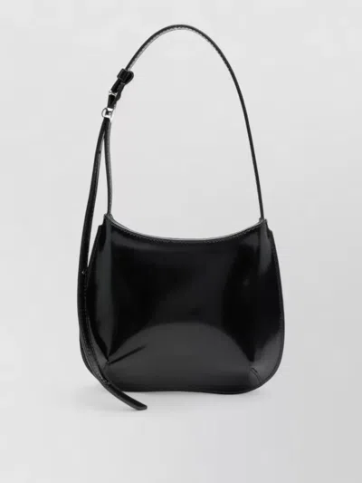 Jacquemus Le Petit Bisou Leather Shoulder Bag Adjustable Strap In Brown