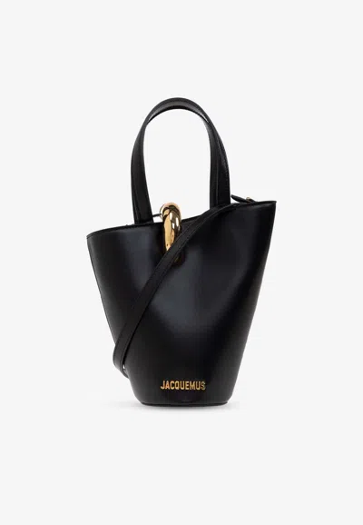 Jacquemus Le Petit Bombola Bucket Bag In Black