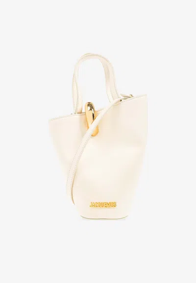 Jacquemus Le Petit Bombola Bucket Bag In Cream