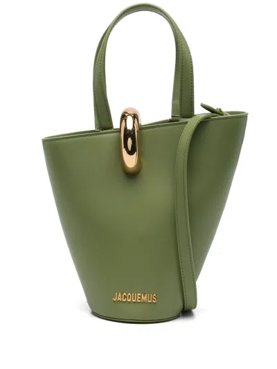 Jacquemus Le Petit Bombola Bucket Bag In Green