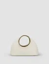 Jacquemus 'le Petit Calino' White Handbag With Round Handle In Light Ivory