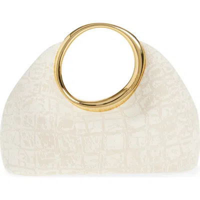Jacquemus Le Petit Calino Croc Jacquard Top Handle Bag In Croco Beige 1jk