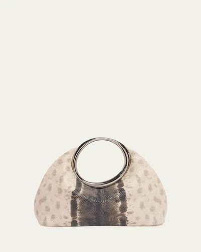 Jacquemus Le Petit Calino Python-embossed Top-handle Bag In Brown