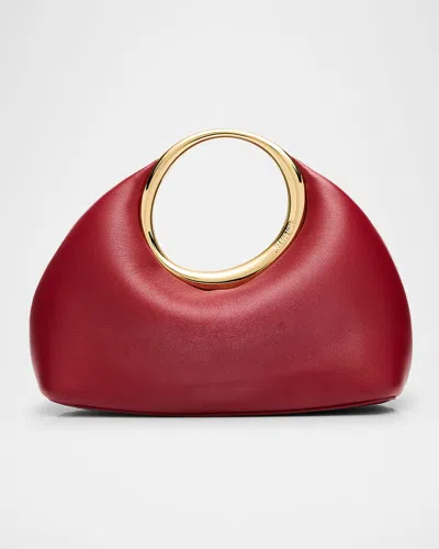 Jacquemus Le Petit Calino Ring Leather Top-handle Bag In Dark Red