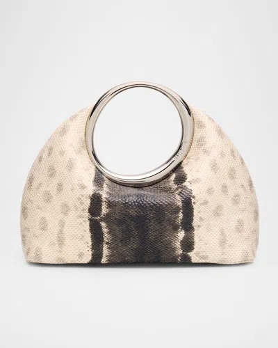 Jacquemus Le Petit Calino Snake-embossed Ring Top-handle Bag In Multi