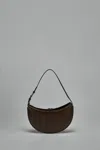 Jacquemus Le Petit Calisso Rond Leather Shoulder Bag In Brown