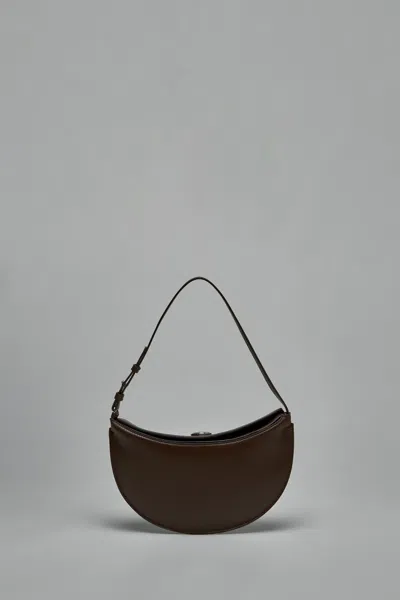 Jacquemus Le Petit Calisso Rond Leather Shoulder Bag In Brown