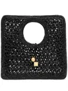Jacquemus Carre Spiaggia Embellished Braided Raffia Tote