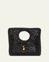 Jacquemus Le Petit Carre Raffia Top-handle Bag In Black