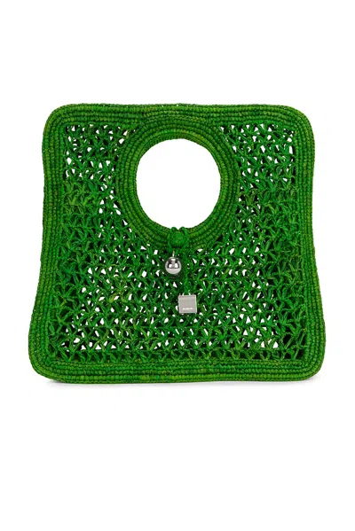 Jacquemus Woven Design Handbag In Green