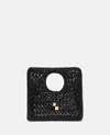 Jacquemus Carre Spiaggia Embellished Braided Raffia Tote In Black