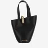 Jacquemus Le Petit Bambola Leather Top Handle Bag In Black