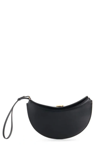 Jacquemus Le Petit Ovalo Leather Clutch In Black