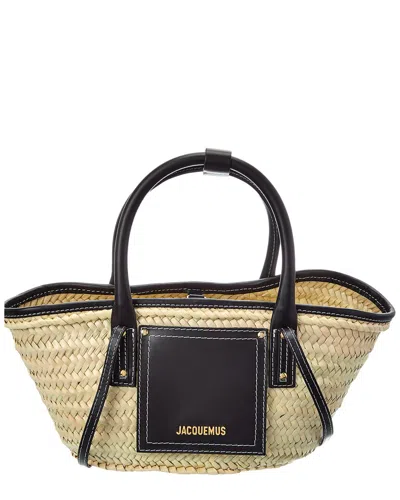Jacquemus Le Petit Panier Leather Tote In Neutral