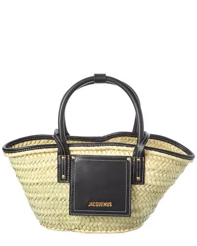 Jacquemus Le Petit Panier Leather Tote In Neutral